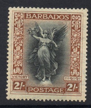 Barbados Sg210w 1920 2/= Black & Brown Wmk Crown To Left Of Ca Mtd photo