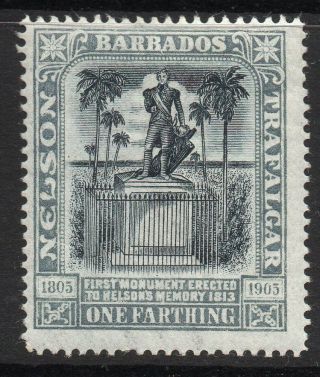 Barbados Sg145 1906 ¼d Black & Grey Mtd photo