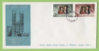 St Helena 1972 Royal Silver Wedding Crown Agents First Day Cover photo