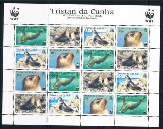 Tristan Da Cunha 2004 Fur Seals 16v Sheet Sg800/3 photo