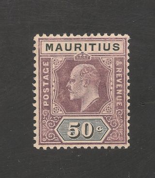 Mauritius 147 (sg 191) Fvf Mlh - 1910 50c Edward Vii photo