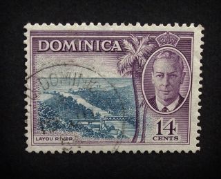 Dominica Kgvi 1951 Sg129,  14c Stamp,  Layou River, ,  A466 photo