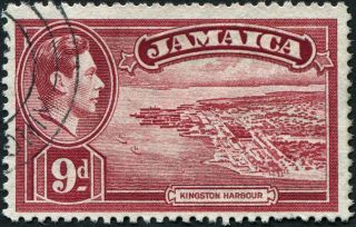 Jamaica 1938 (kgvi) 9d Lake Sg129 Cv £0.  50 Uh Postage photo