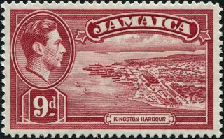 Jamaica 1938 (kgvi) 9d Lake Sg129 Cv £1.  00 Mh Postage photo