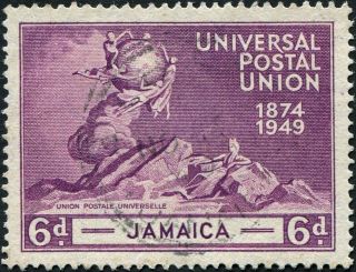 Jamaica 1949 (kgvi) 6d Purple Sg148 Cv £2.  50 Vf Uh Postage photo