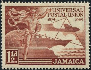 Jamaica 1949 (kgvi) 1 1/2d Red - Brown Sg145 Cv £0.  20 Vf Mh Postage photo