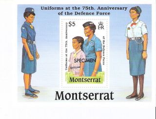 Montserrat 1989 Defense Force Anniv.  S/s (sc 711) photo