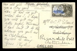 Gold Coast 1935 Rp Ppc Landing From Surf Boats Jubilee 1d Accra Postmark photo