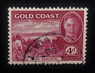 Gold Coast Kgvi 1948 Sg141,  4d Stamp,  Lake Bosumtwi,  A514 photo