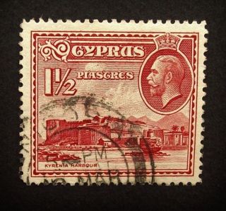 Cyprus Kgv 1934 Sg137,  1 1/2pi Stamp,  Kyrenia Harbour, ,  A454 photo