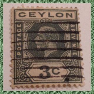Ceylon King George V Sg 313 3 Cents Grey Green As Per Scan photo