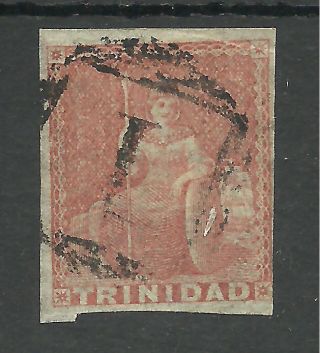 Trinidad Sg8 The 1855 (1d) Brick Red Good To Fine Cat £75,  See Scans photo