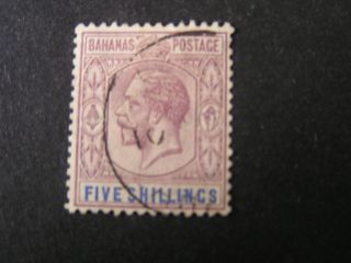 Bahamas,  Scott 83,  5/ - Value Violet & Ultra Kgv 1924 Issue photo