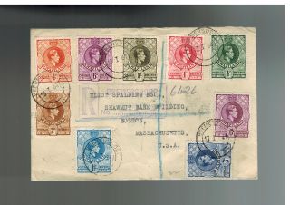 1941 Barclays Bank Swaziland Registered Cover To Usa 27 To 34 photo