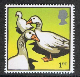 Embden Geese Illustrated On 2005 British Stamp - Nh photo