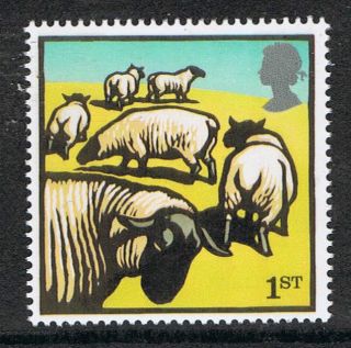 Suffolk Sheep Illustrated On 2005 British Stamp - Nh photo