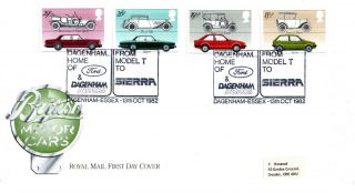 13 October 1982 British Motor Cars Royal Mail First Day Cover Dagenham Essex Shs photo