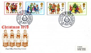 22 November 1978 Christmas Post Office First Day Cover Clacton On Sea Rotary Shs photo