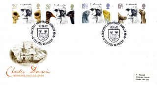 10 February 1982 Charles Darwin Royal Mail First Day Cover Leicester University photo