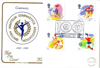 22 March 1988 Sport Cotswold First Day Cover 100 Aaa Gymnastics Slough Shs photo