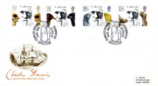 10 February 1982 Charles Darwin Royal Mail First Day Cover Cambridge Penguin Shs photo