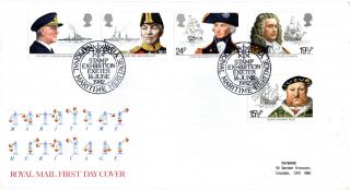 16 June 1982 Maritime Heritage Royal Mail First Day Cover Exeter Stamp Exhib Shs photo