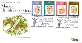 10 September 1980 Famous Conductors Po First Day Cover Leicester So Shs photo