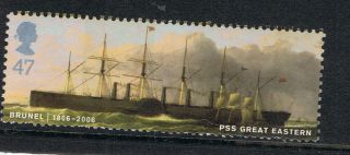 Brunel - S S Great Eastern Illustrated On 2006 British Stamp - Nh photo
