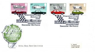 13 October 1982 British Motor Cars Royal Mail First Day Cover Silverstone Shs photo