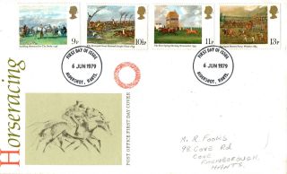 6 June 1979 Horseracing Post Office First Day Cover Aldershor Fdi photo