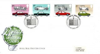 13 October 1982 British Motor Cars Royal Mail First Day Cover Crewe Shs photo