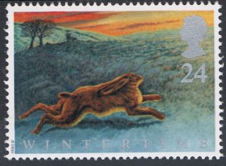 Hare On Yorkshire Moors Illustrated On 1992 British Stamp - Nh photo