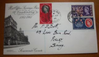1961 Savings Bank Centenary - Illustrated First Day Cover Cds Postmarked photo