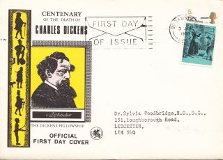 (17386) Fdc Charles Dickens - Broadstairs Slogan 3 June 1970 photo