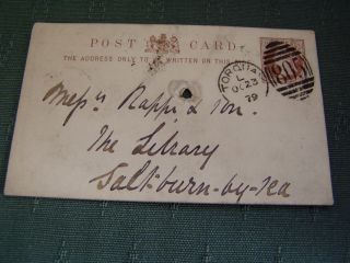 1879 Postmark 805 - Torquay Terra Cotta Co Postcard To Saltburn By The Sea photo