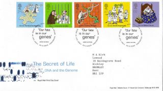 25 February 2003 The Secret Of Life Dna Royal Mail First Day Cover Shs photo