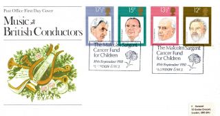 10 September 1980 Famous Conductors Po First Day Cover Cancer Fund For Children photo