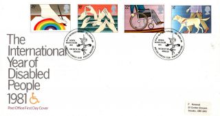 25 March 1981 Year Of Disabled People Po First Day Cover Raf Hedley Court Shs photo