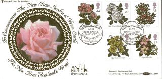 16 July 1991 Roses Benham Blcs 66b First Day Cover Drum Castle Banchory Shs photo