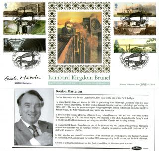 2006 Isambard Kingdom Brunel Signed Gordon Masterton Benham First Day Cover Shs photo