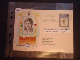 Great Britain 1969 First Day Cover Prince Of Wales.  Ivestiture Day Cat £30 photo