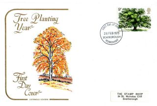 28 February 1973 The Oak Tree Cotswold First Day Cover Scarborough Fdi photo