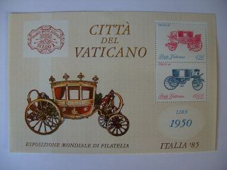 1985 Italy Stamp Expo Miniature Sheet From Vatican photo