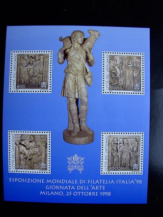 1998 Italy Stamp Expo Miniature Sheet From Vatican photo