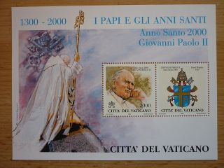 2000 Pope Paul Ii Miniature Sheet From Vatican photo