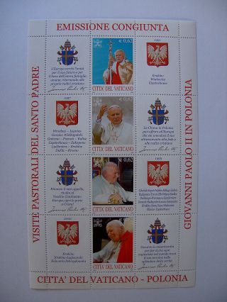 2004 Poland & Europe Miniature Sheet 2 From Vatican photo