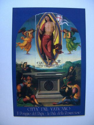 2005 Perugino Of Pope Miniature Sheet From Vatican photo