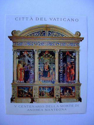 2006 Andrea Mantegna Miniature Sheet From Vatican photo