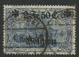 Belgium - German Occupation.  1914.  2f50 On 2m Blue.  Sg: 9.  Fine. photo