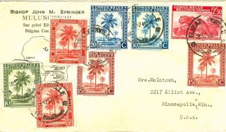 Belgian Congo,  Missionary Cover From Elisabethville To Usa 1946 photo